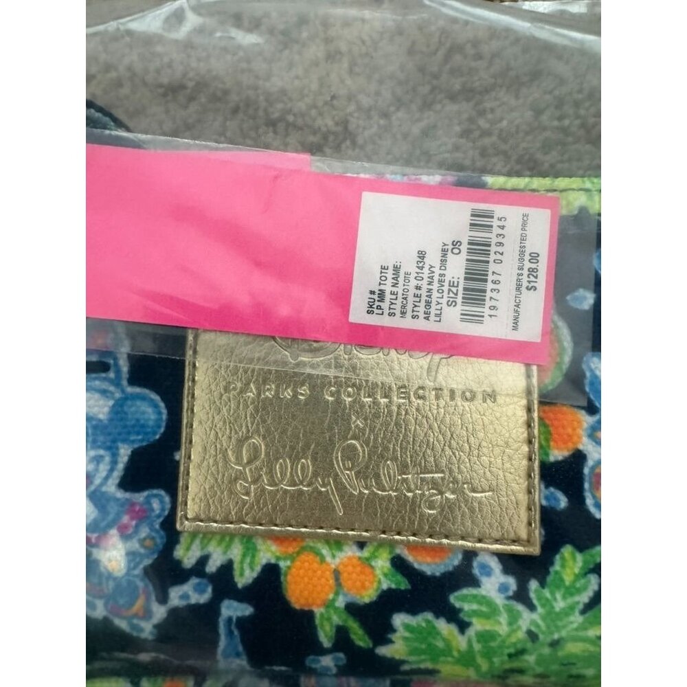 NWT Lilly Loves Disney Disney x Lilly Pulitzer Mickey & Minnie Mouse Canvas Tote - Picture 7 of 14